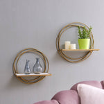 Golden Rings Floating Wall Shelves - Set of 2