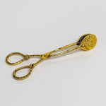 Vintage-Style Brass Leaf Serving Tongs