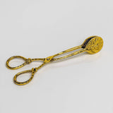 Vintage-Style Brass Leaf Serving Tongs