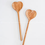 Large Wooden Heart Shaped Spoon - Kitchen Serving Utensil