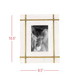 Henrie 4x6 Photo Brass Bordered Picture Frame White Wood