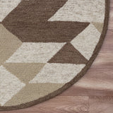 Rustic Southwestern Geometric Round Rug