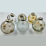 Tinted Smoky Crackled Glass Ornaments Asst.6, Sm