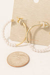 Pearl Beaded Metallic Hoop Earrings