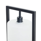 Modern Industrial Black Open Frame Table Lamp, White