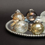 Tinted Smoky Crackled Glass Ornaments Asst.6, Sm