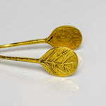 Vintage-Style Brass Leaf Serving Tongs