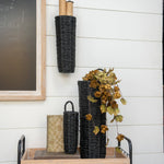 SET/ 3 BLACK GRASS WALL BASKETS