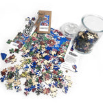 Wooden Puzzle: Floral Table Cover in Glass  Jar