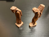 Hand carved set of 2