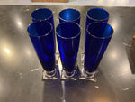 Tall blue glasses set/6