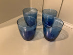 Blue juice glass set of 4