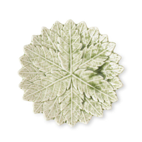 6 INCH GREEN CERAMIC LEAF PLATE