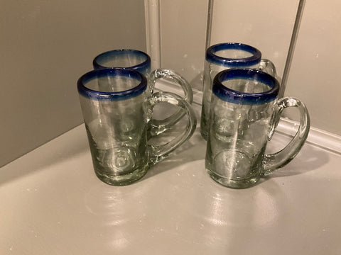 Recycled glass mug set of 4