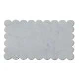 Marble Cheese/Cutting Board w/ Scalloped Edge, White