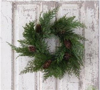 Wreath - Cedar With Pinecones