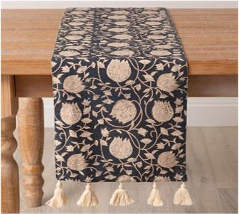 Table Runner - Navy Block Print