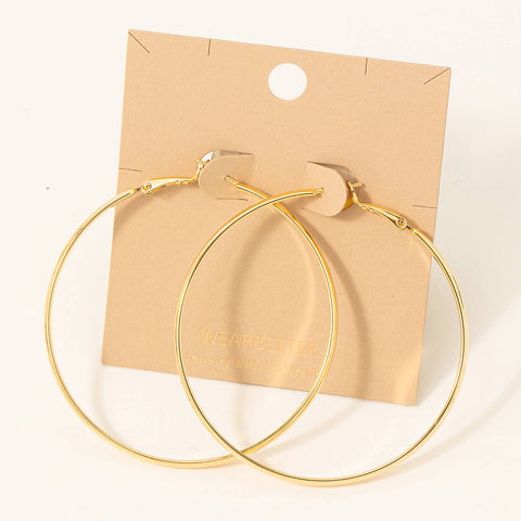 Thin Large Hoop Earrings