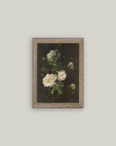 Moody Still Life Rose Framed Antique Art