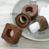 Wood Bark Border Napkin Rings Round Light