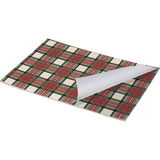 Cream Plaid Paper Placemat Pad