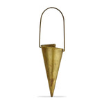 Metal Cone Christmas Ornament - Antique Brass