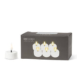 S/6 White LED Tealight - 1.5"H