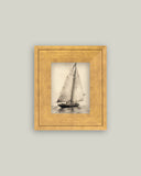 Vintage Sailboat Framed Antique Art