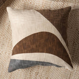 Abstract Printed Pillow-Brown & Grey18"x18" (With Filler)