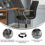 Black LeatherSoft Office Chair with Gold Arms