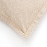 Cotton Solid Cushion with Flanges (Beige)