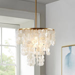 1-Light Shell Drape Elegant Chandelier with Gold Base