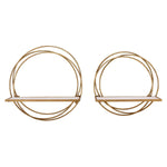 Golden Rings Floating Wall Shelves - Set of 2