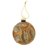 Glitter Forest Glass Ornament, Brown