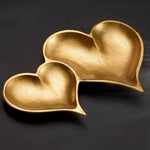 Gold Textured 2-Section Heart Tray