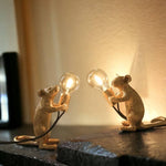 Gold Plated Mouse Resin Night Light | Creative Lamp