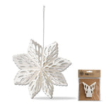 6 Inch Alpine Snowflake Hanging Decor - White