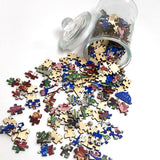 Wooden Puzzle: Floral Table Cover in Glass  Jar