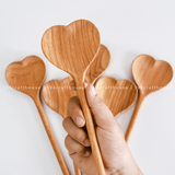 Large Wooden Heart Shaped Spoon - Kitchen Serving Utensil