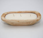 Holiday Variety Candle Pack Petite Small Wood Carved Bowls