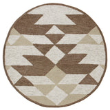 Rustic Southwestern Geometric Round Rug