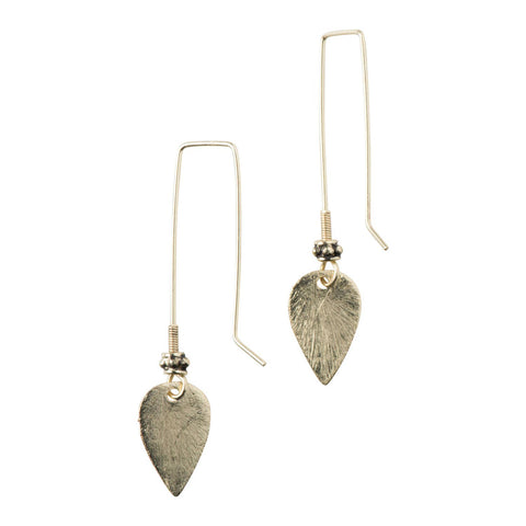 Brass Leaf Earrings