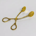 Vintage-Style Brass Leaf Serving Tongs