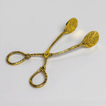 Vintage-Style Brass Leaf Serving Tongs