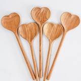 Large Wooden Heart Shaped Spoon - Kitchen Serving Utensil