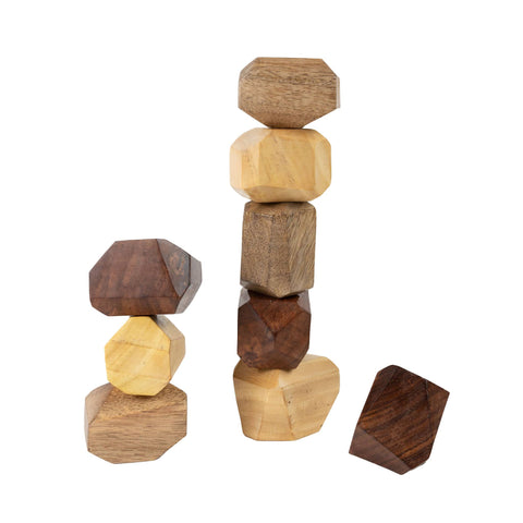 Upcycled Wood Stacking Stones - Set of 9 *