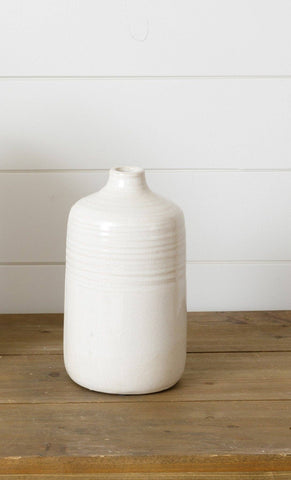 Cream Crackled Vase, Md (PC)