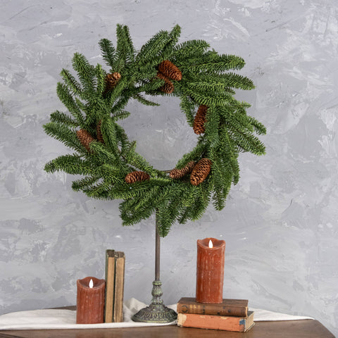 24" SOFT HUNTER GREEN PINE WREATH