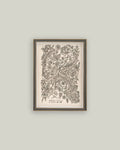 Paisley Sketch Framed Antique Art