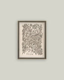 Paisley Sketch Framed Antique Art